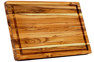 Natural Teak Wood Cutting Board with Juice Groove